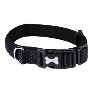 Pawpzilla Woven Padded Dog Collar (Black)