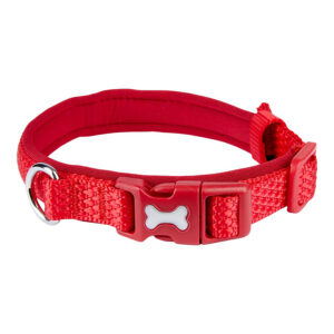 Pawpzilla Woven Padded Dog Collar (Red)
