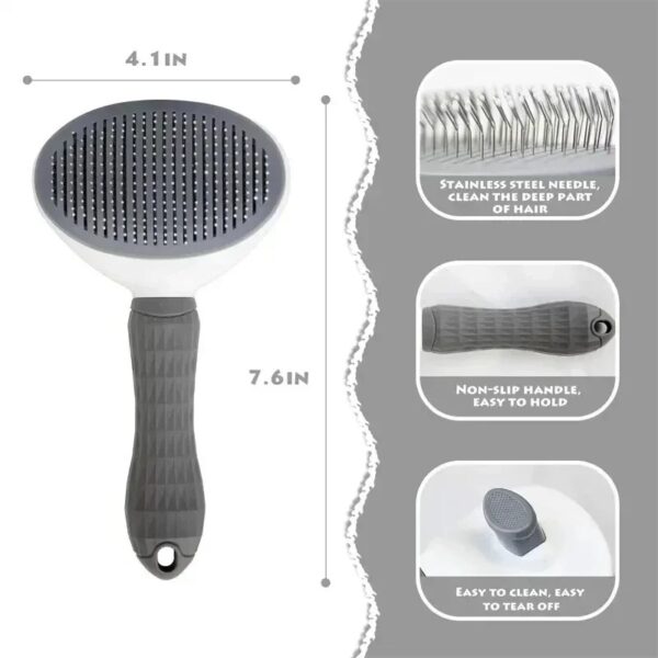 Pawpzilla Pet Self Cleaning Dog Brush Comb - Image 3