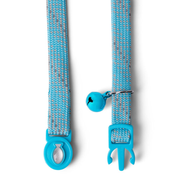 Pawpzilla Reflective Rope Cat Collar Blue - Image 2