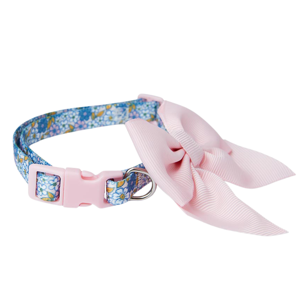 Pawpzilla Floral Dog Collar with Removable Bow